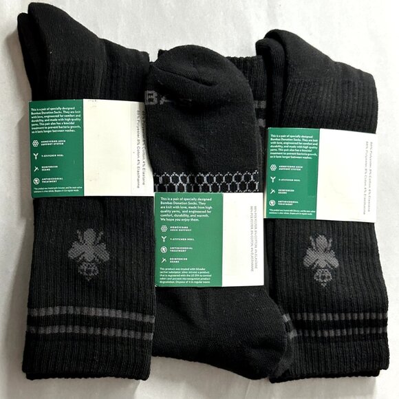 Bombas | 3 Pairs of Men's XL Black Crew Socks - Picture 2 of 5